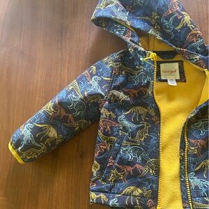 18 months Cat & Jack Dinosaur Print Raincoat - Blue and Yellow